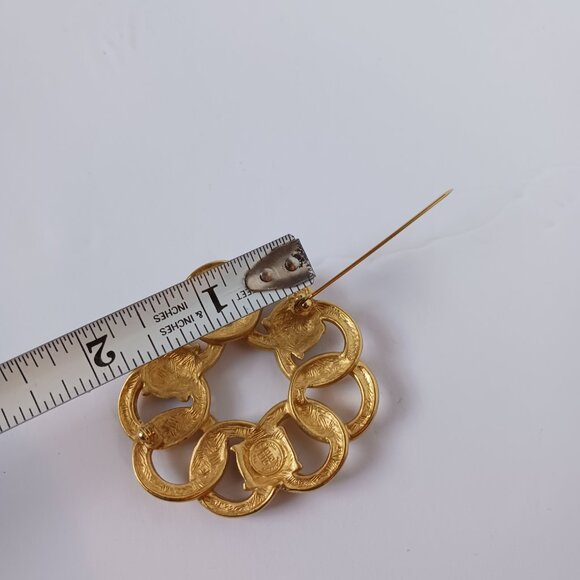 Vintage GIVENCHY Signed 1990's Round Modern Classic Statement Brooch - Picture 6 of 8